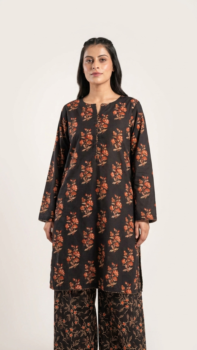 Midnight Flora Floral Lawn Co-ord Set