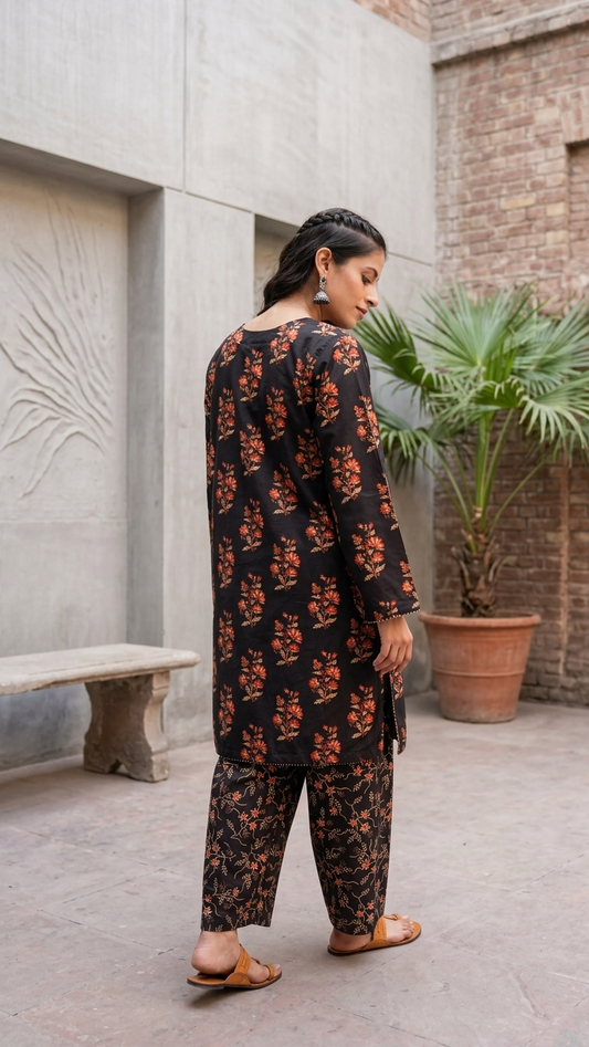 Midnight Flora Floral Lawn Co-ord Set