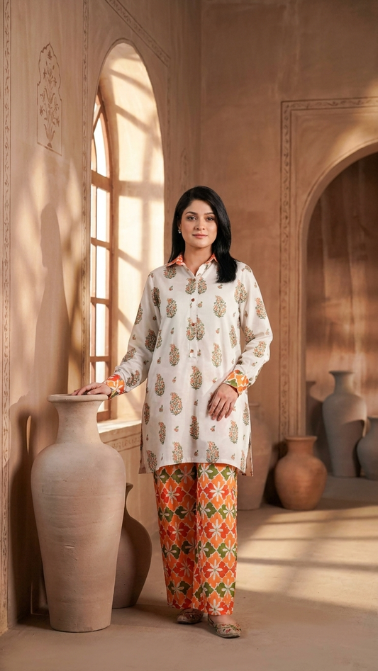 Citrus Booti Lawn Co-ord Set